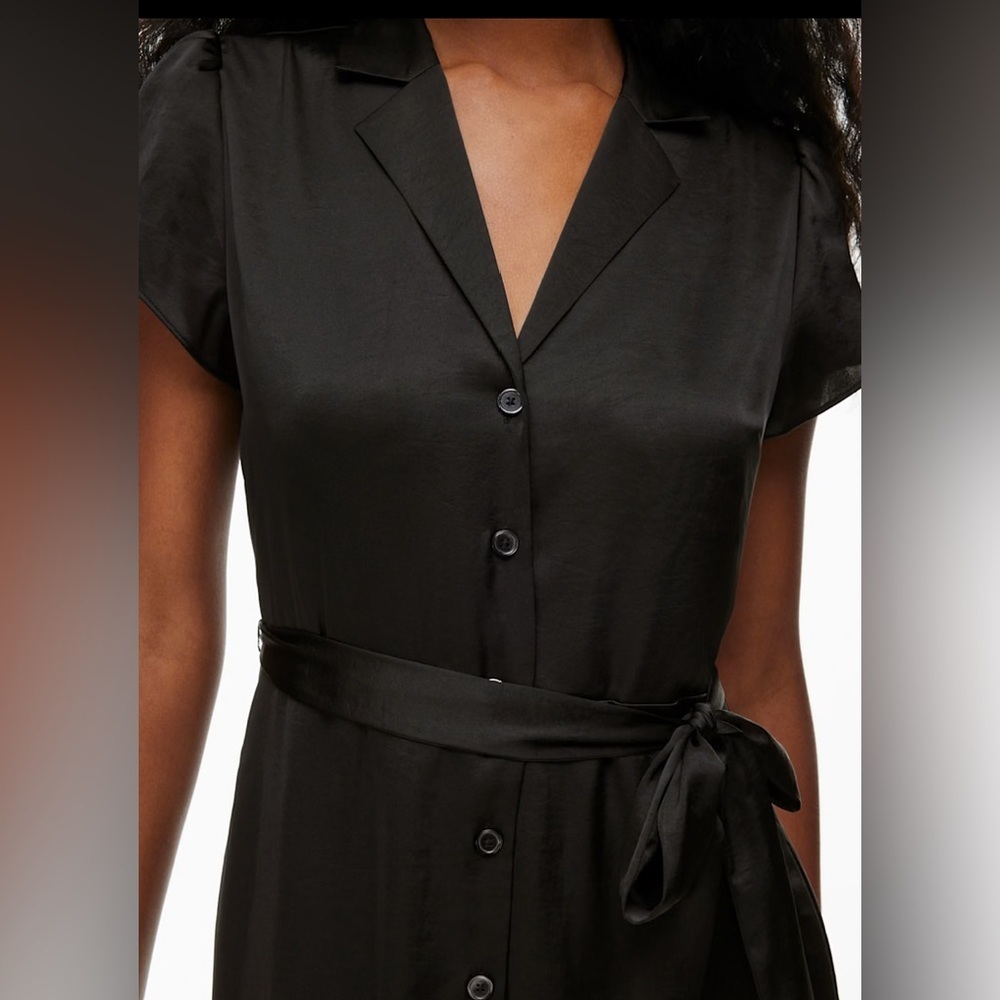NEW Aritzia Wilfred Shirt Satin Button-up Shirt Dress - Picture 2 of 13
